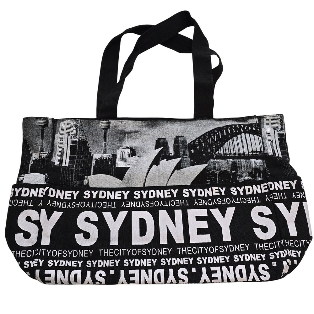 Robin Ruth Sydney Skyline Opera House Tote Bag Black White Travel Carryall /0178